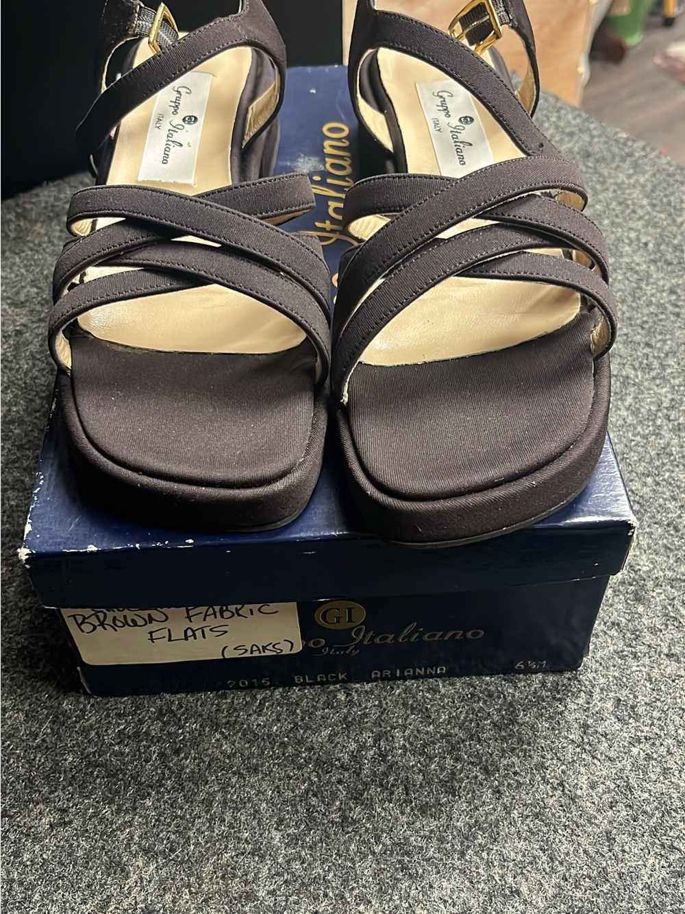 Brown Strappy Flat Sandals